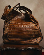 “Max Mara” 00’s-20’s crocodile-embossed 2way backpack