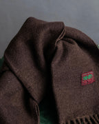 "KENZO" Chocolate brown color fringe muffler
