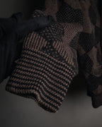 “Yves Saint Laurent” 80’s-90’s geometric knit cardigan