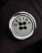 "CELINE" Triomphe button design in plum brown color
 trench coat