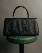 “Jardin des Sacs” 80’s-90’s Ostrich leather top handle bag