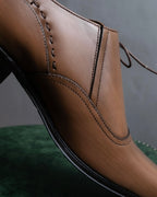 "KATHARINE HAMNETT" Perforated square toe lace-up leather shoes