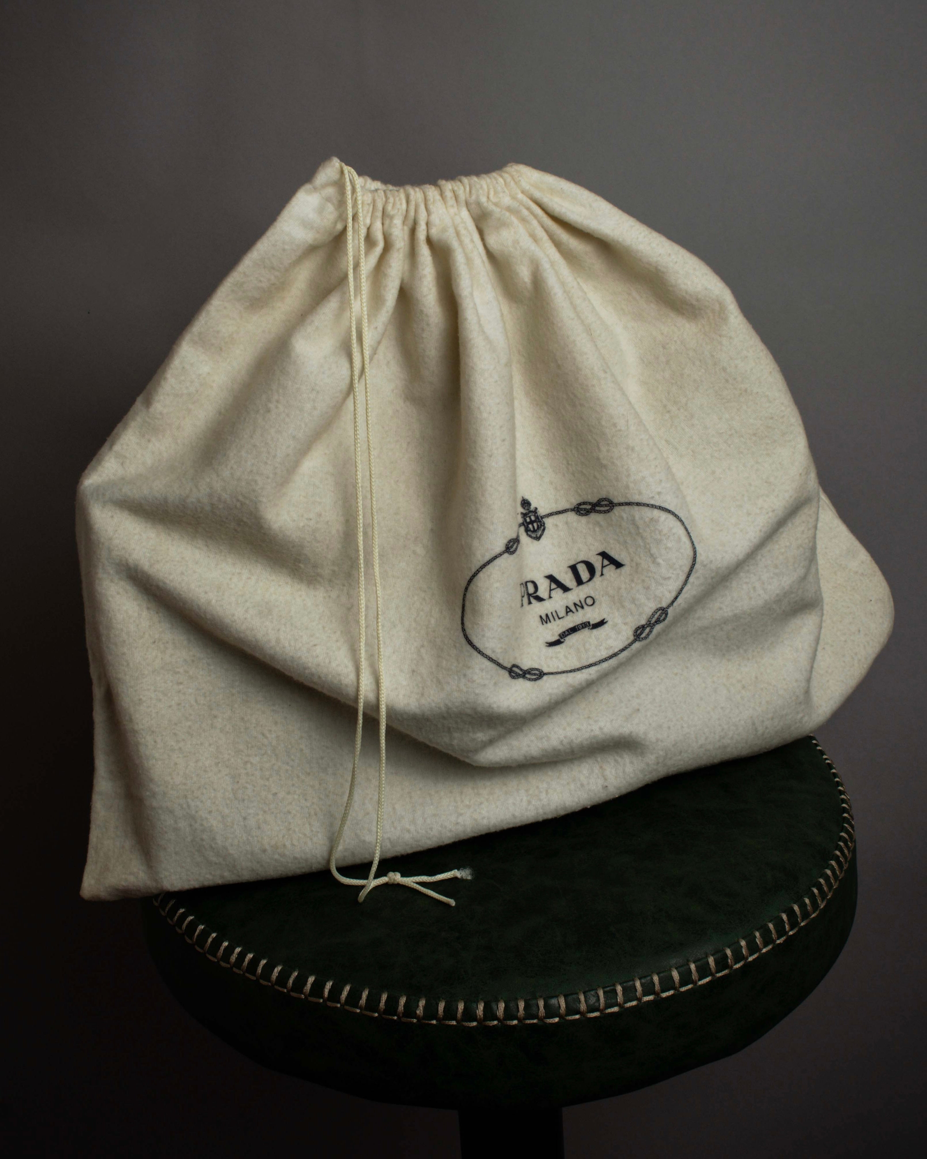 "PRADA" Leather loop strap design suede leather bag