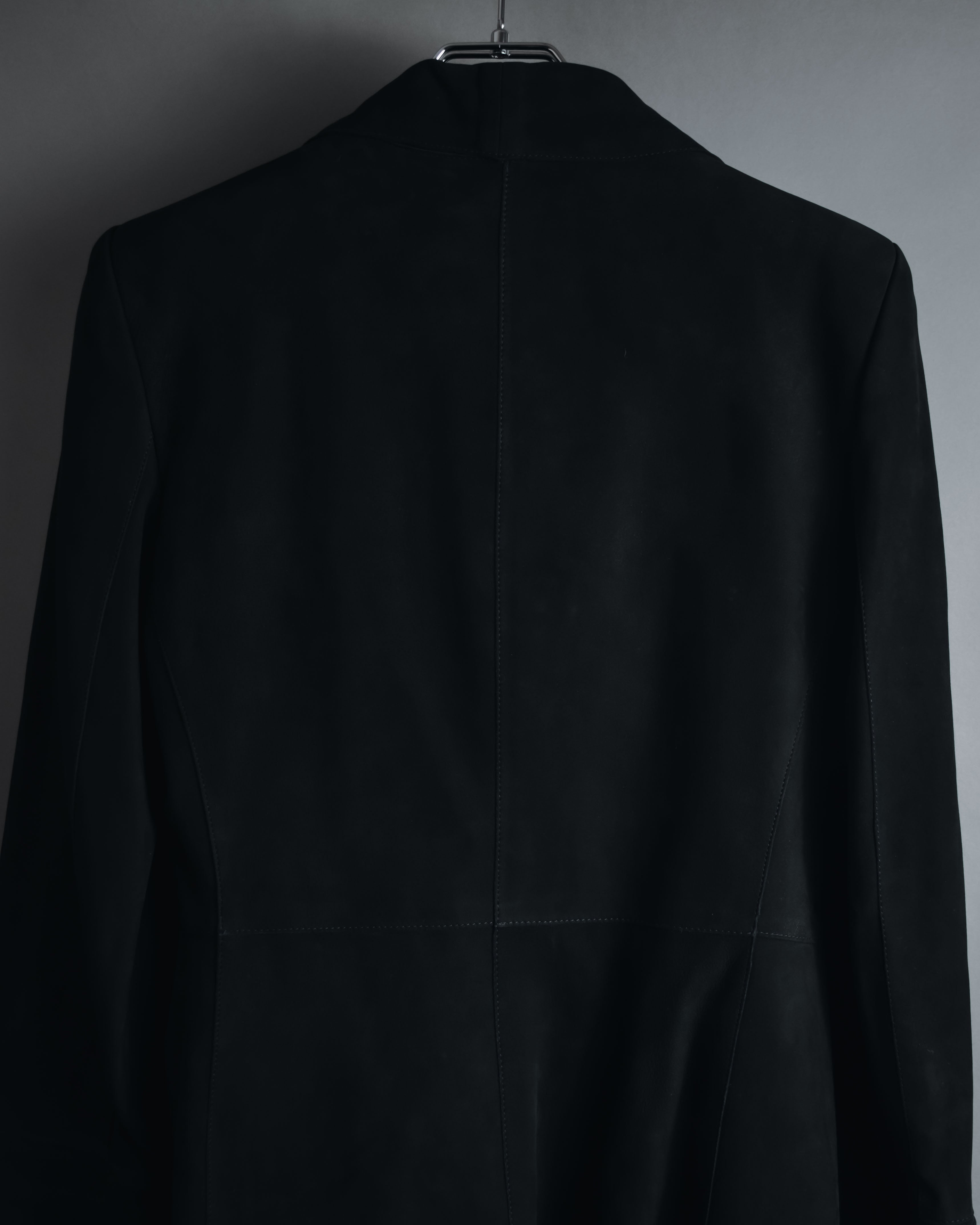 "GIORGIO ARMANI" Large collar draped lamb leather jacket