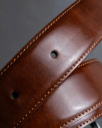 "Cartier" Bis motif design buckle leather belt