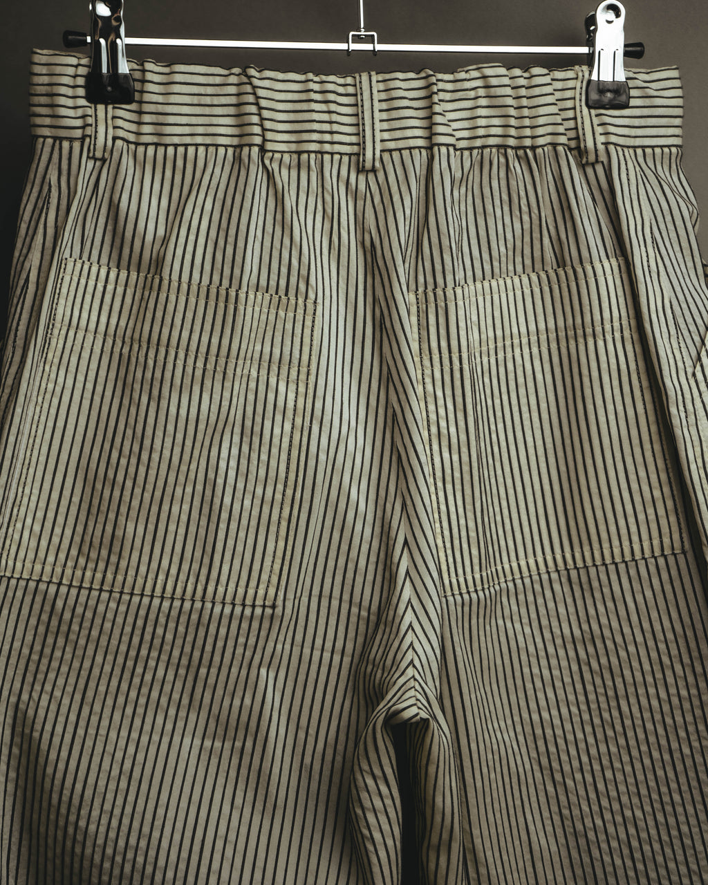 -SPECIAL- “Christian Dior” 20’s silk cotton striped straight trousers