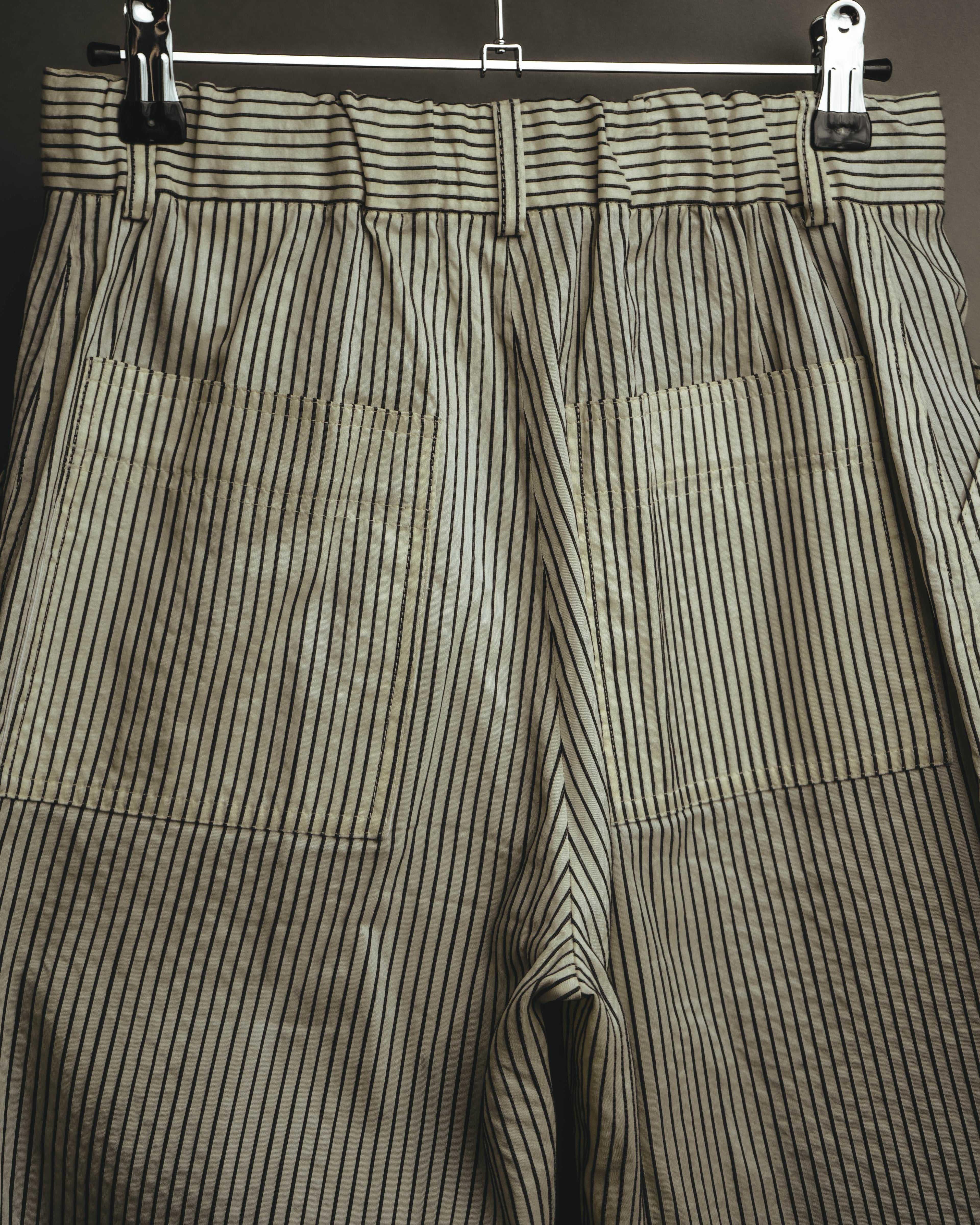 -SPECIAL- “Christian Dior” 20’s silk cotton striped straight trousers