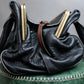 "Chloe" Horizontal design bicolor one handle leather purse bag