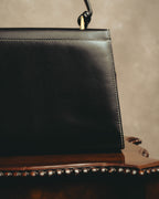-SPECIAL- "Salvatore Ferragamo" 90's-00's Gancini contrast stitch leather handbag