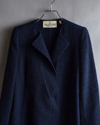 "VALENTINO" Wool boucle concealed front tailored jacket