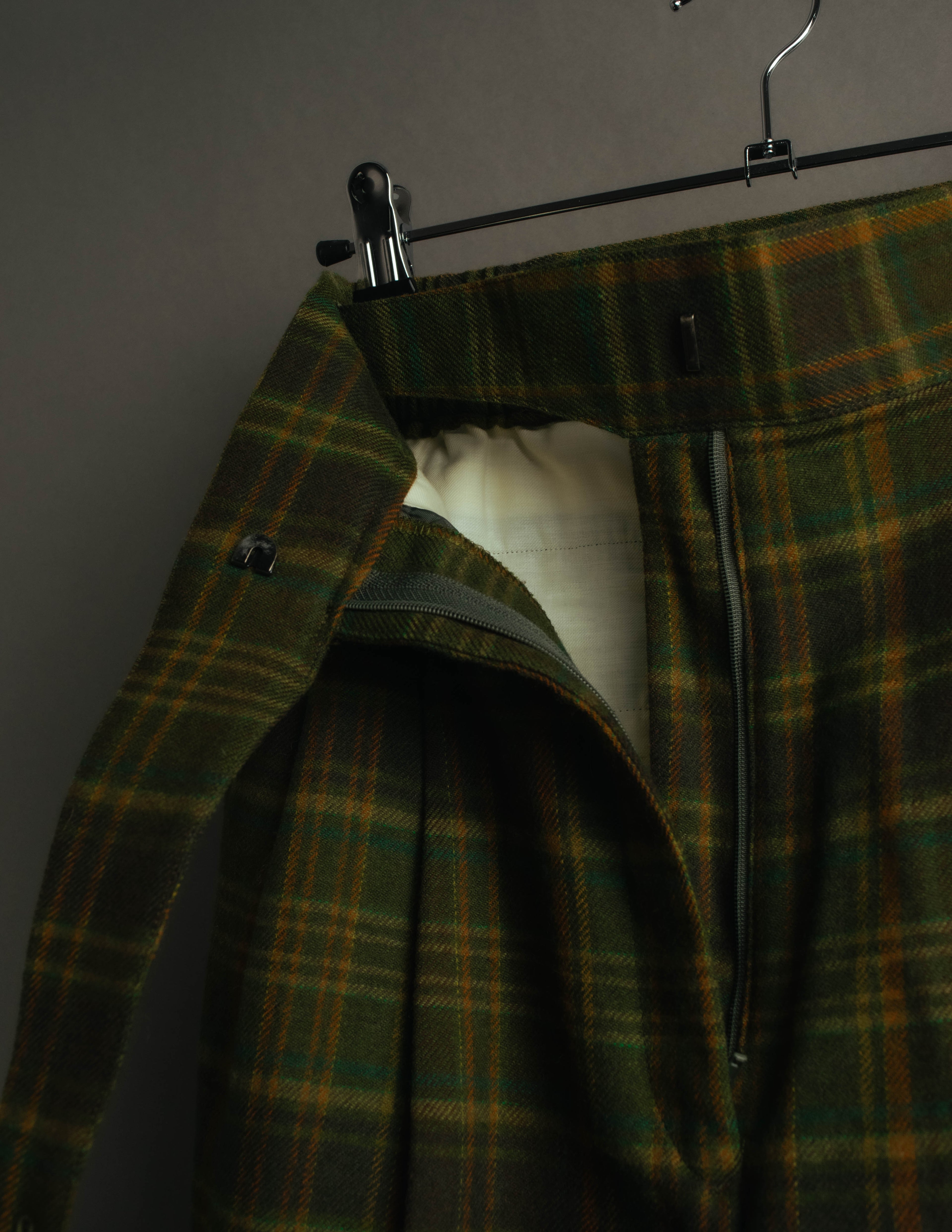 "Christian Dior" 80's-90's Wool plaid blouson and trousers set
