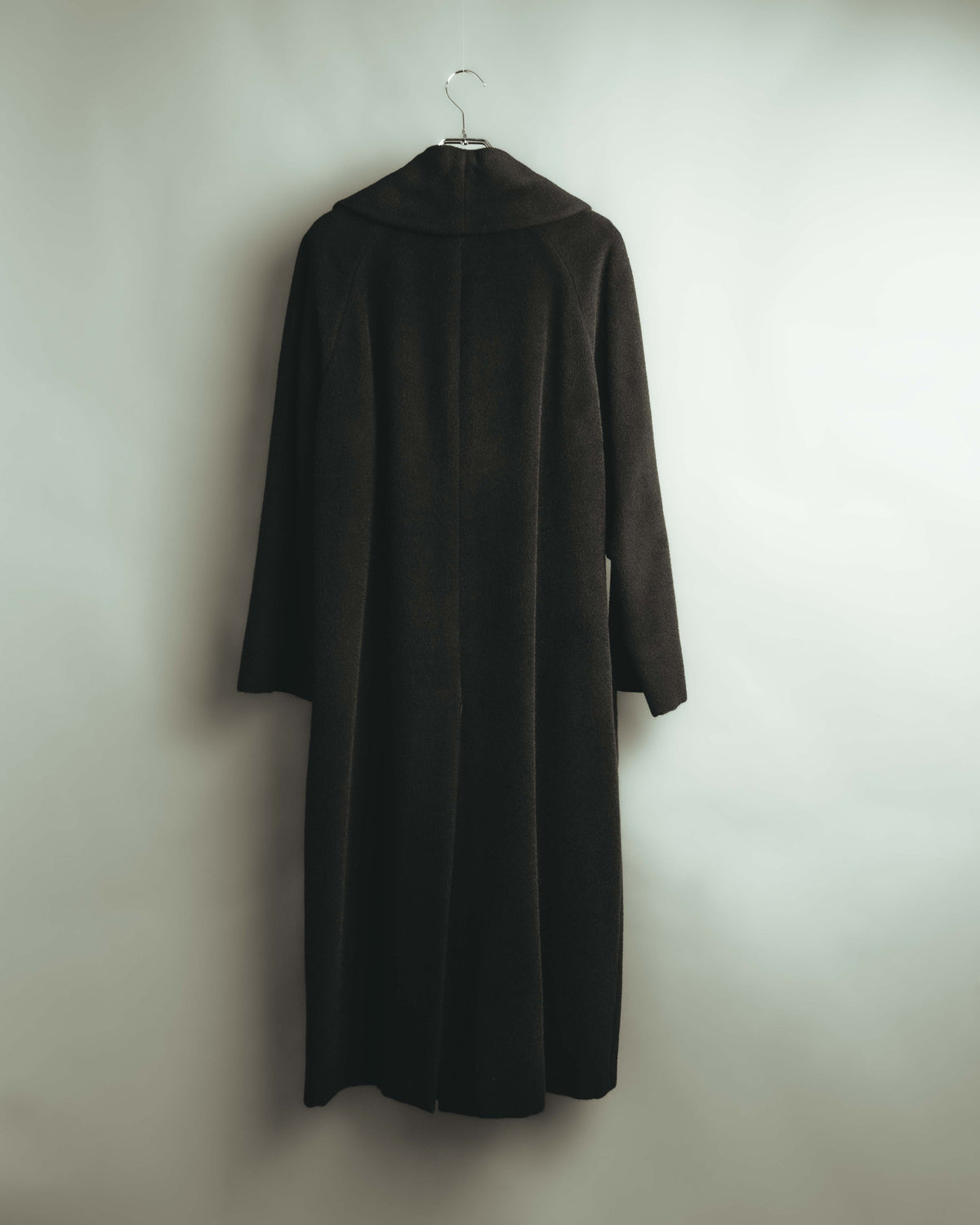 -SPECIAL- "Salvatore Ferragamo" 90's-00's Alpaca wool oversized shawl collar long coat