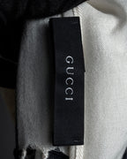 "GUCCI" 90's-00's Line fringe design two-tone long stole