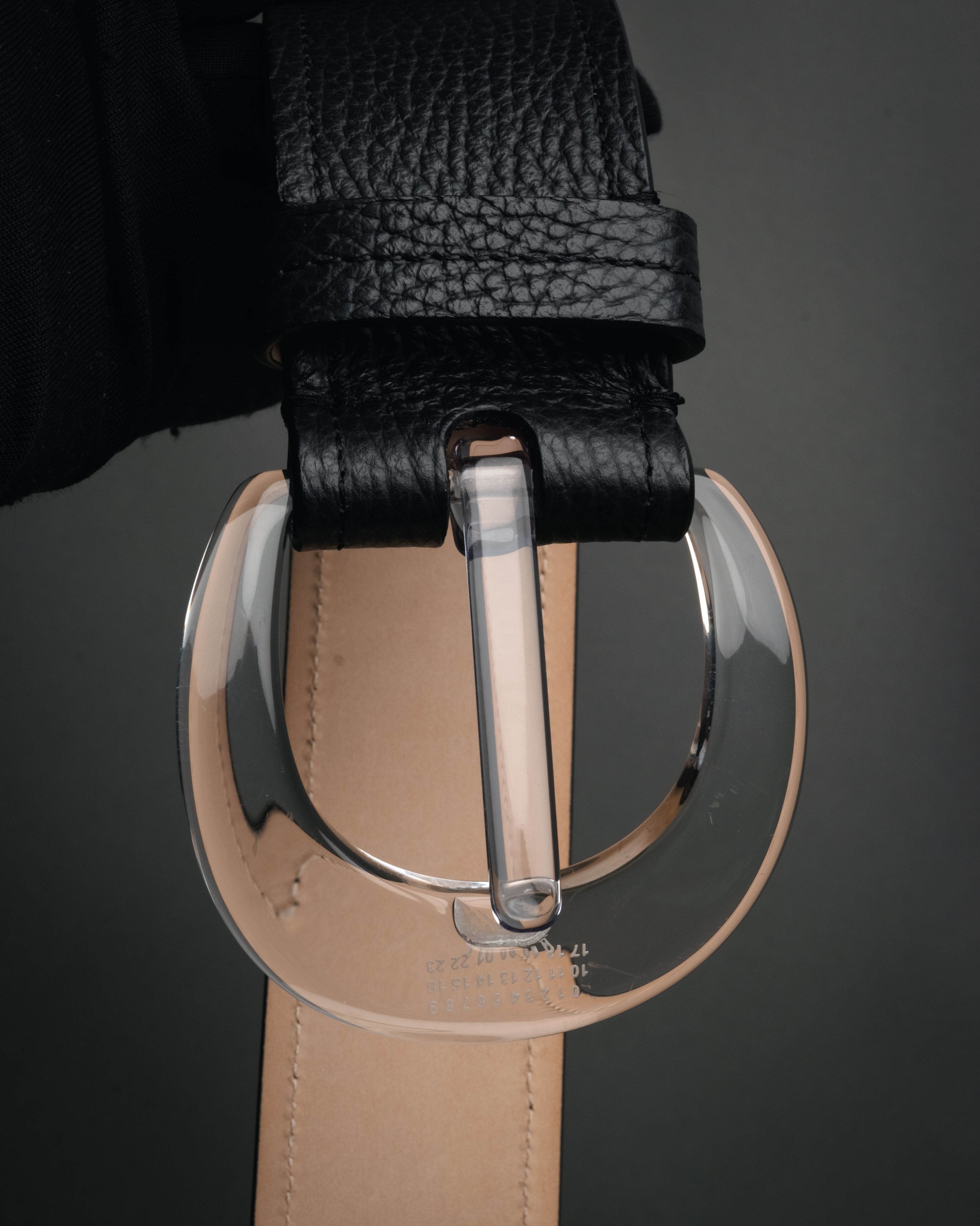 “Maison Margiela” 2016-2022 Clear calendar buckle grained leather belt