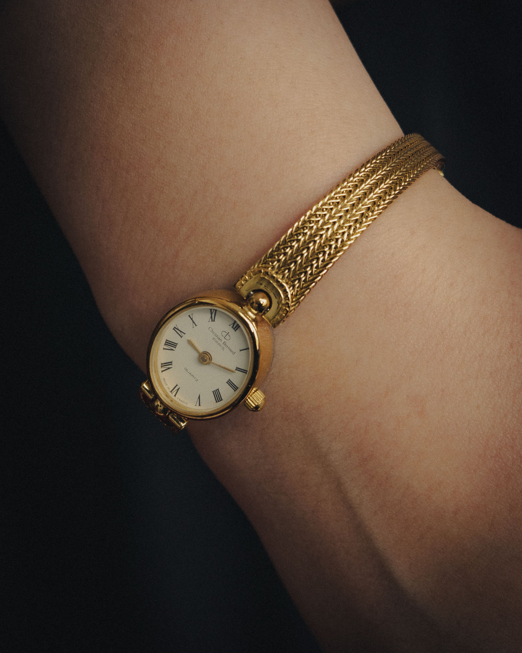-SPECIAL- “Christian Bernard” 80’s-90’s Oval mesh bracelet watch