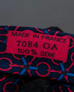 "HERMES" Geometric pattern silk necktie