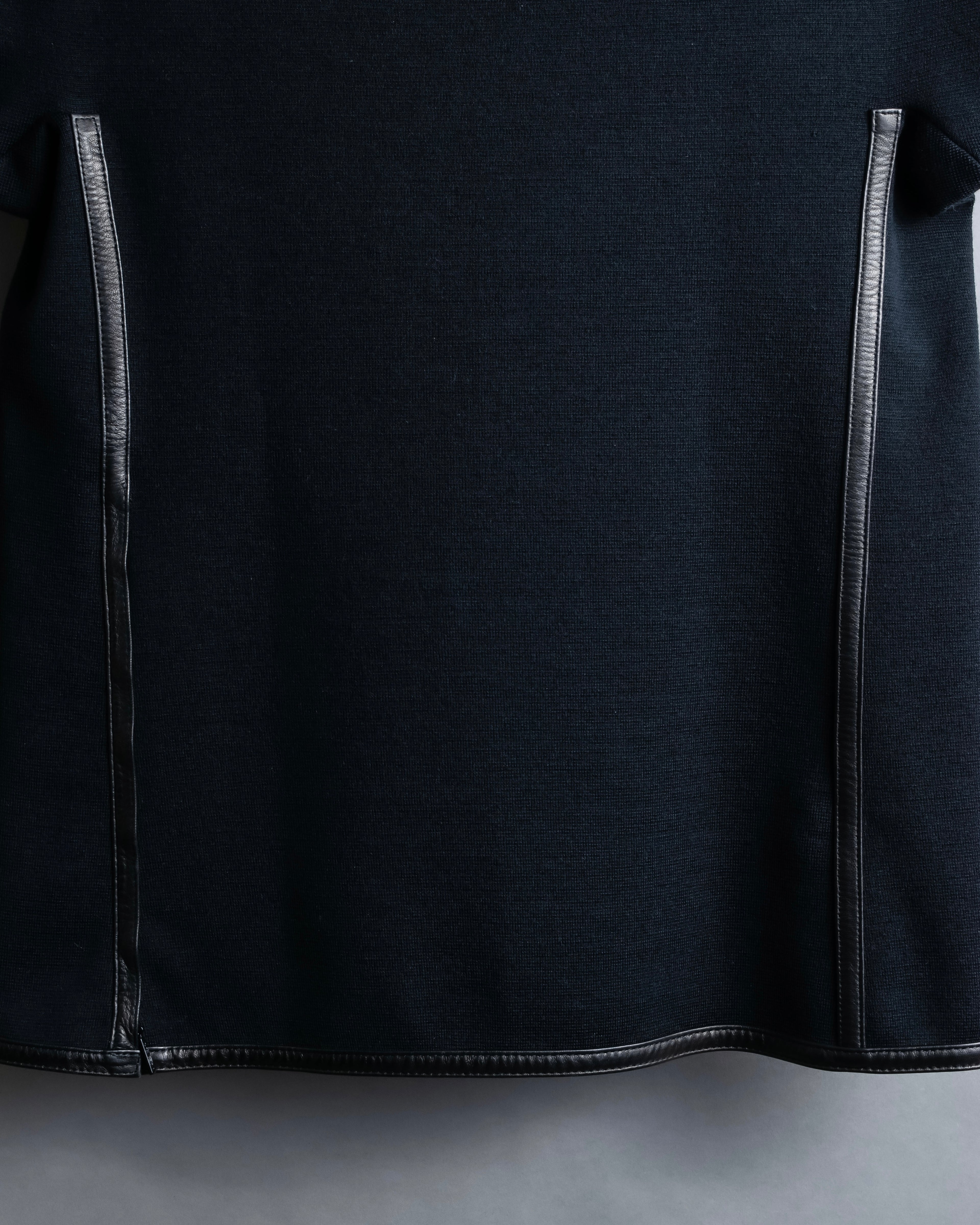 "GUCCI" Leather piping design box sleeve T-shirt