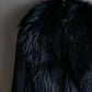 "DIANE VON FURSTENBERG" Fur docking design belted long coat