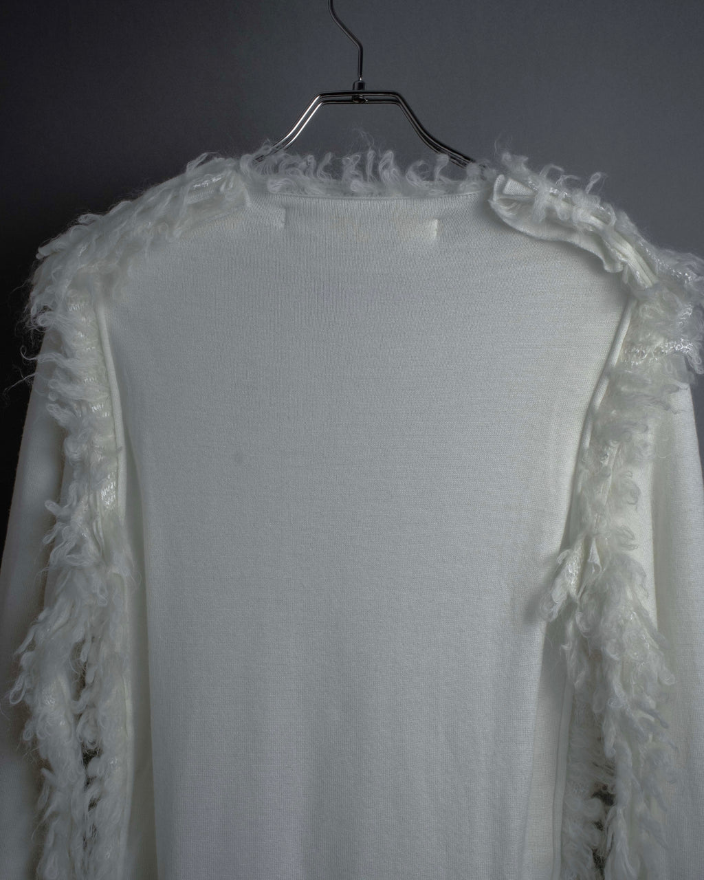 "COMME des GARCONS" 18AW layered mesh design fringe thick knit