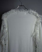 "COMME des GARCONS" 18AW layered mesh design fringe thick knit