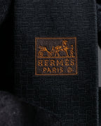 "HERMES" Dice embroidery design silk neck tie