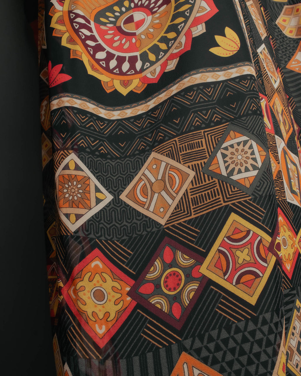 "Salvatore Ferragamo" 2010's Geometric tribal print silk scarf