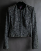 "John Galliano" Herringbone weave short length zip blouson