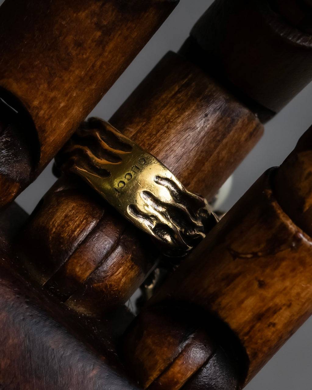 "GUCCI" Interlocking G design gold pearl ring