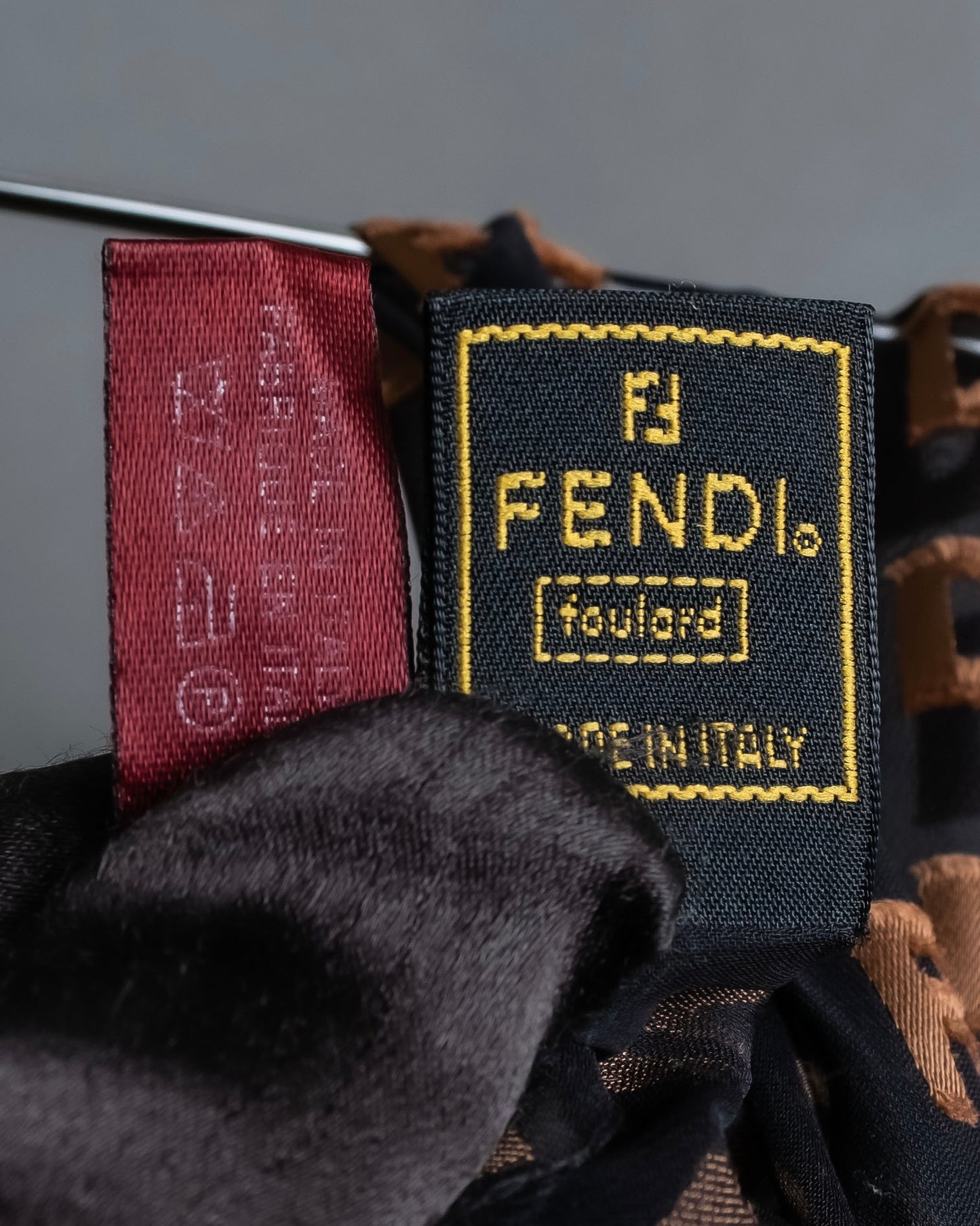 “FENDI” Silk blended logo scarf