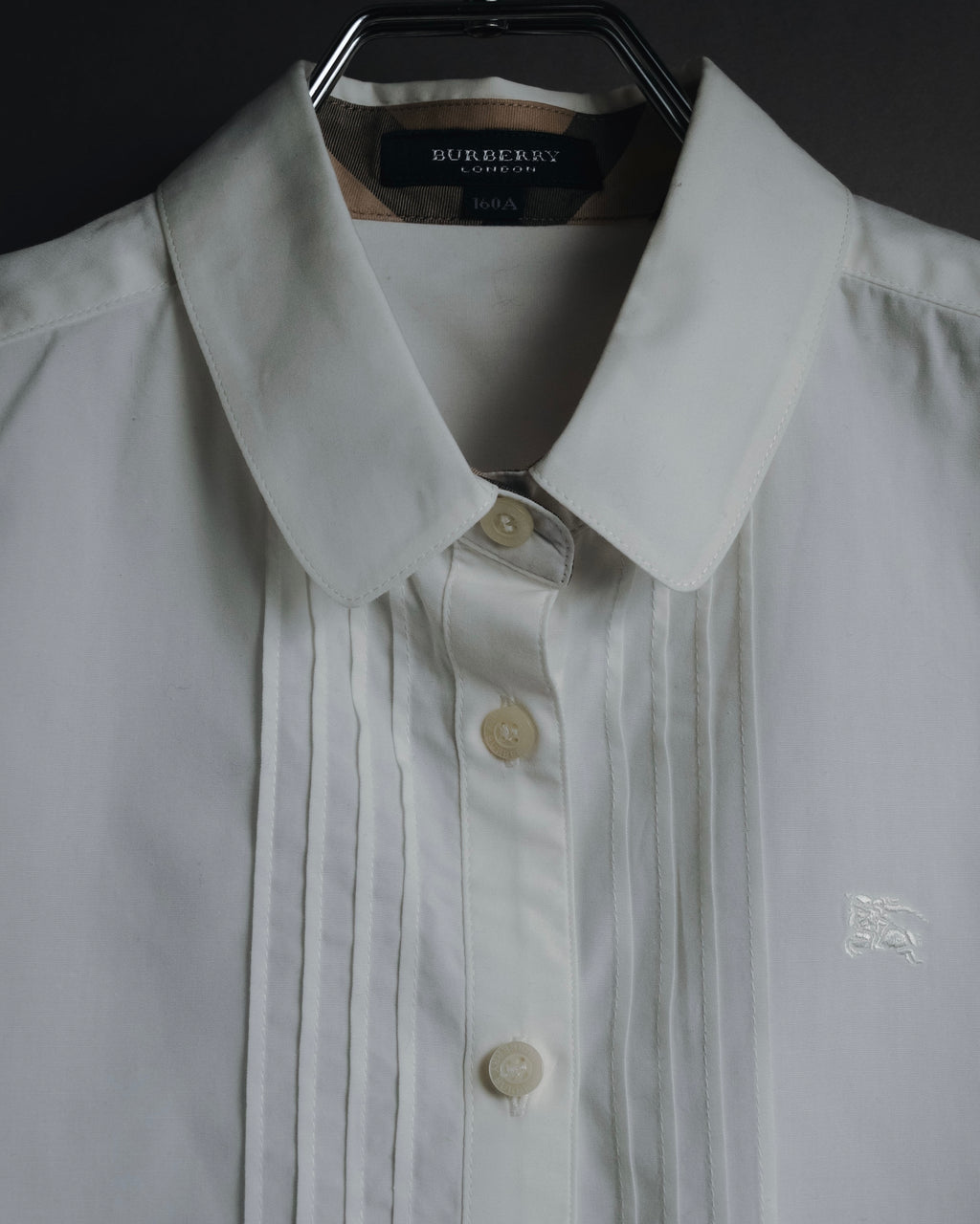 "BURBERRY LONDON" 2010-2014 pintuck tuxedo-front dress shirt