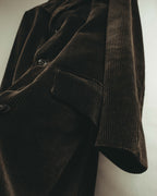 -SPECIAL- "GUCCI" 90's-00's Dark brown corduroy tailored chesterfield coat