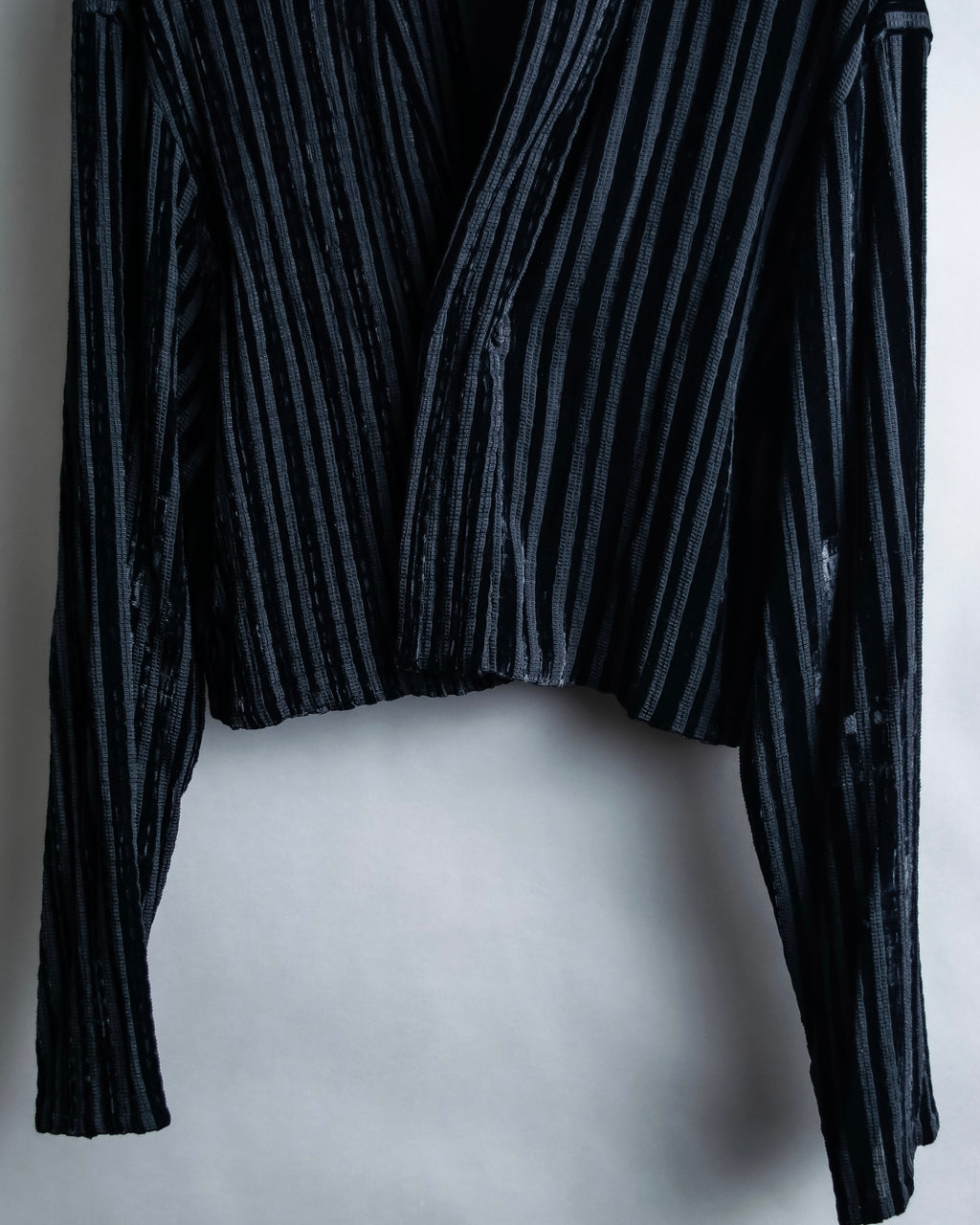 “Yohji Yamamoto +NOIR” Sheer rib summer knit jacket
