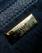 "Valentino Garavani" Saddle stitch design grain leather hand bag