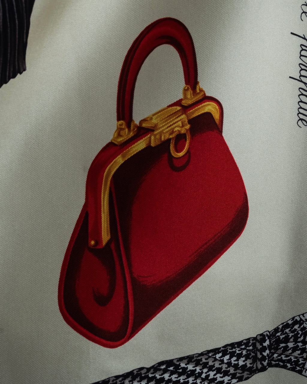 "Christian Dior" Parisian accessory motif silk scarf
