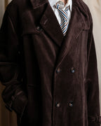 "Barbour" Wide ribbed corduroy maxi-length trench coat