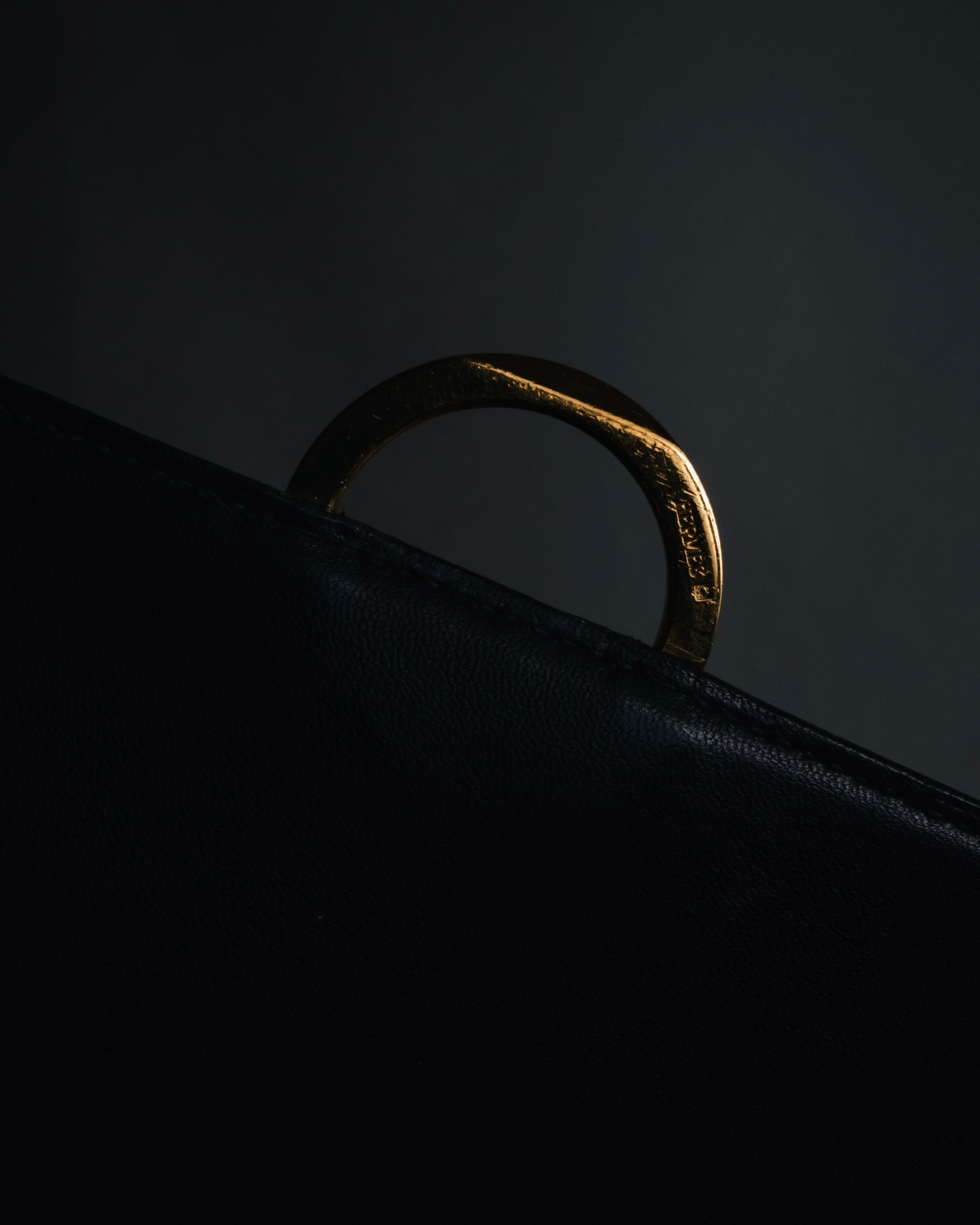 –SPECIAL– "HERMES" 90’s Box calf ring-lock accordion shoulder bag