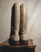 -SPECIAL- “Dior” 00’s Taupe suede square toe riding boots