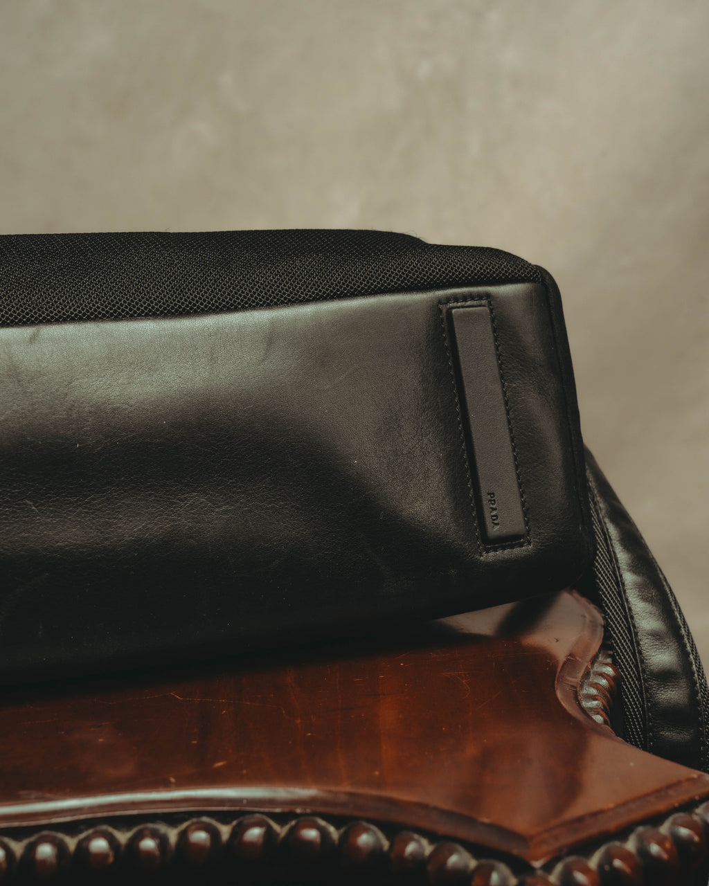 “PRADA” 90’s-00’s Nylon and leather flap messenger bag