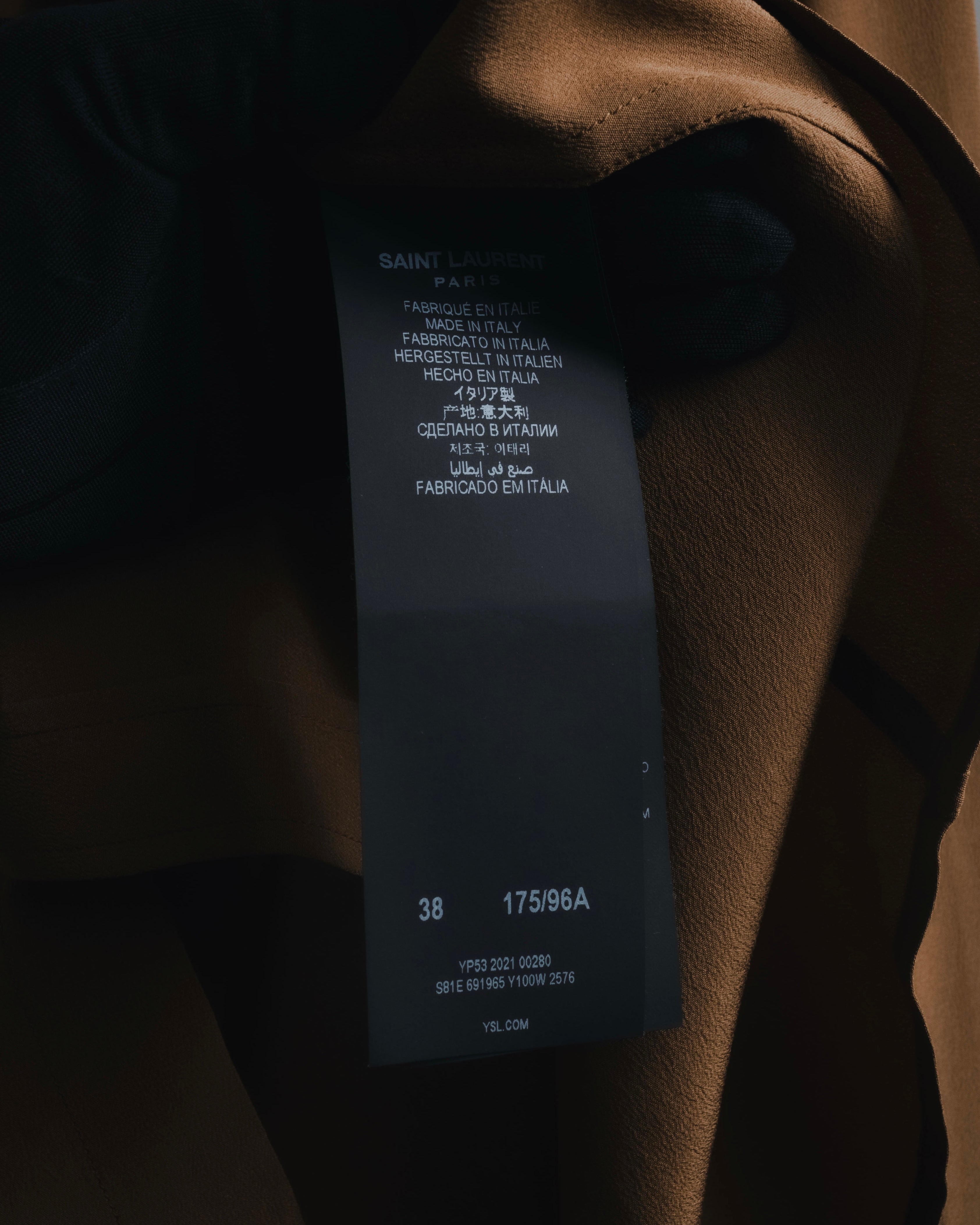 "SAINT LAURENT" 2021AW silk crepe de chine french-cuff shirt