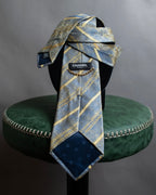 "CHANEL" Regimental pattern gold scattered design neck tie