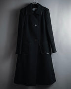 –SPECIALS– "LOEWE" 2017-2018 Minimal a-line calfskin piping coat