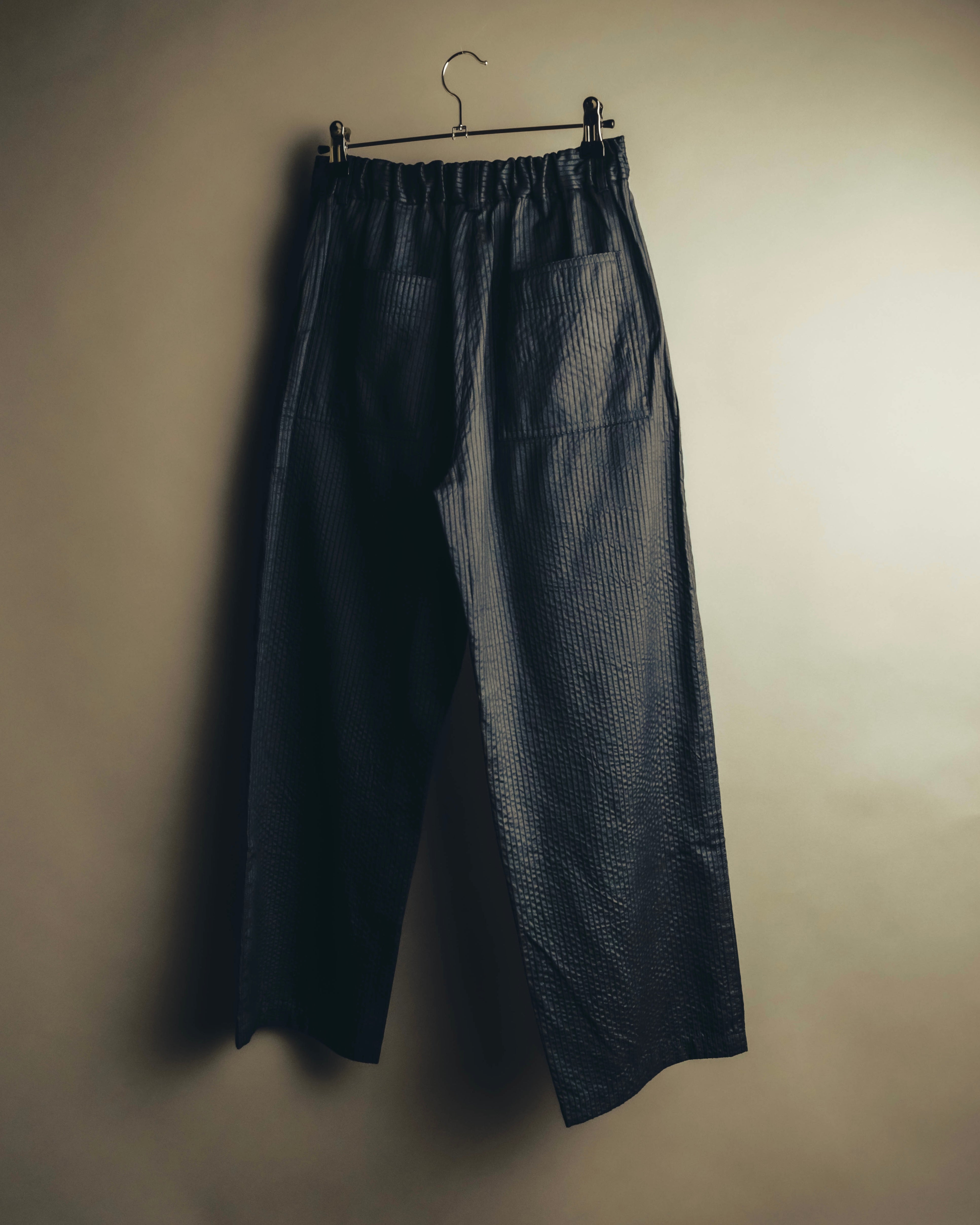 DIOR (Dior) – Wide-Leg Pants – Navy – Size 38 – Sheer Stripe Silk