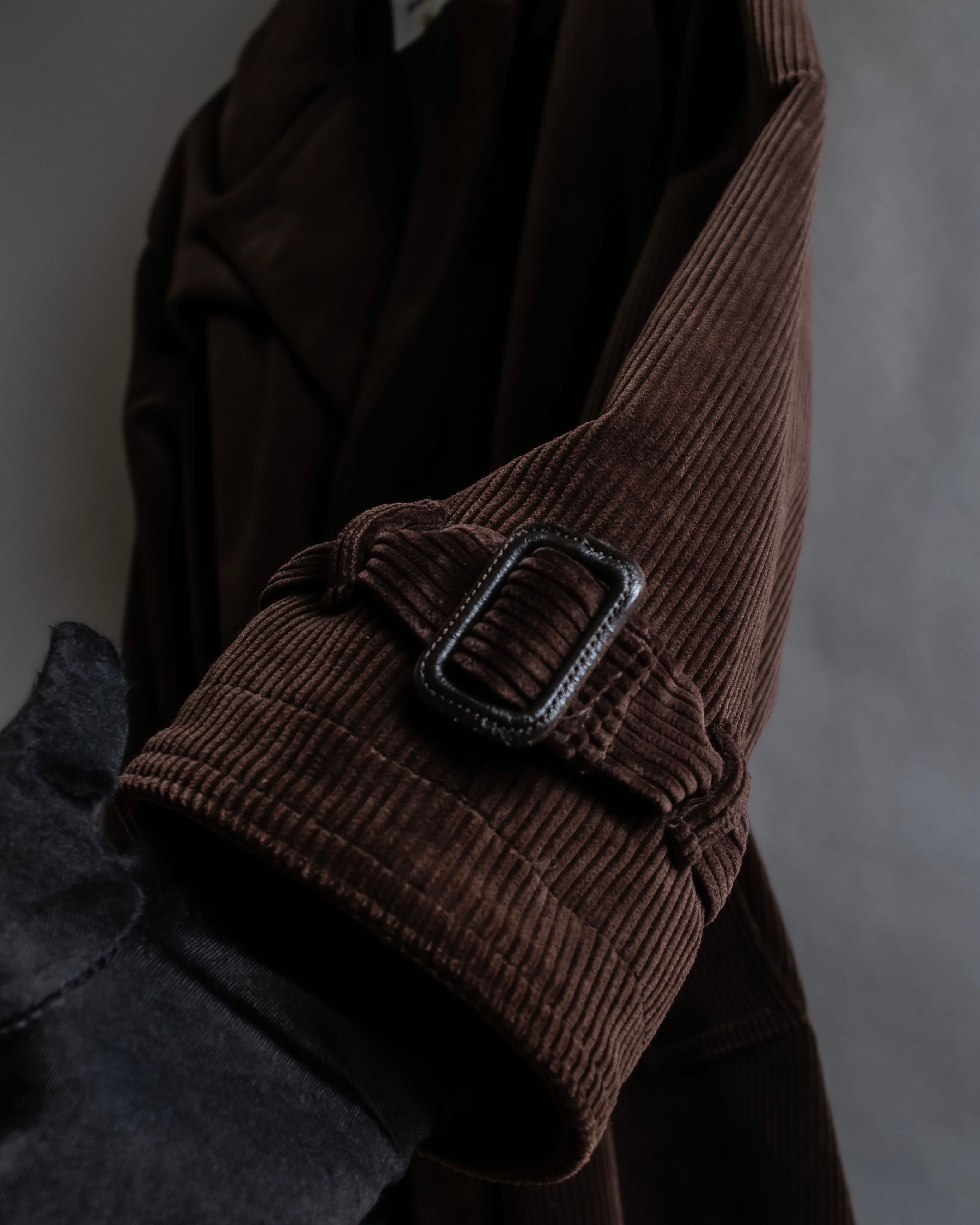 "Barbour" Wide ribbed corduroy maxi-length trench coat