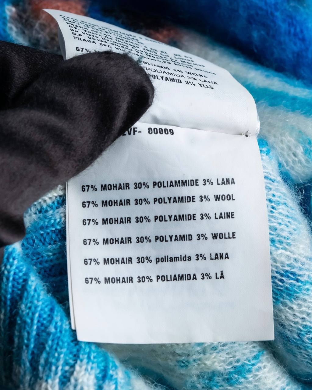 "PRADA" Abstract all over print mohair blend knit