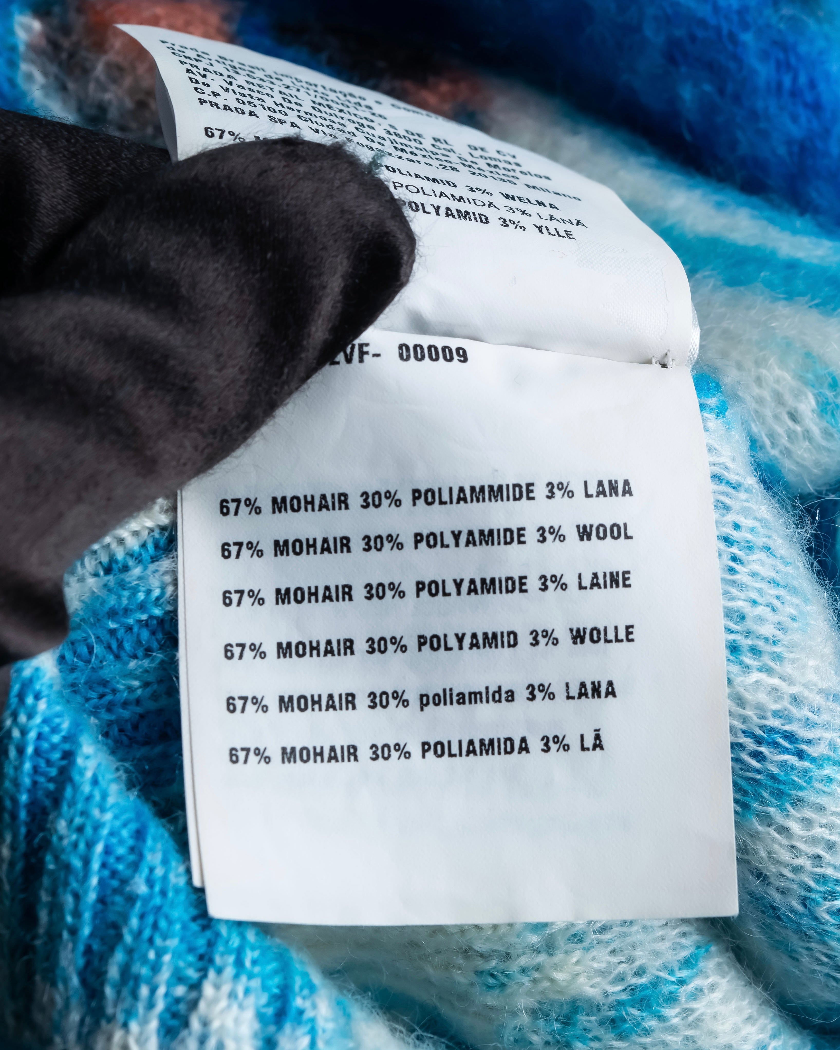 "PRADA" Abstract all over print mohair blend knit