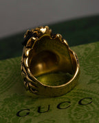 "GUCCI" Michele period lion head gold ring
