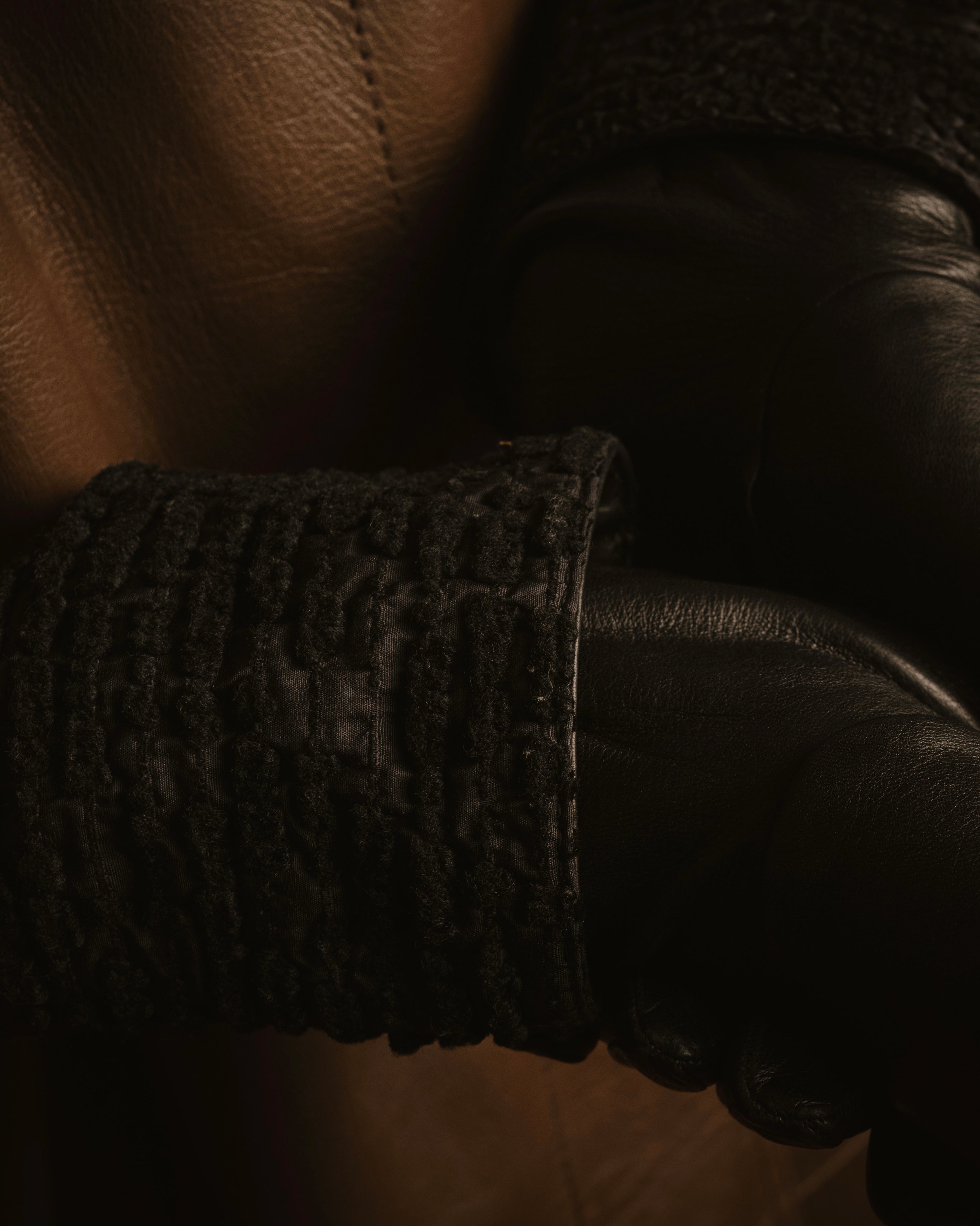 -SPECIAL- "HERMES" 90's Astrakhan combination leather gloves