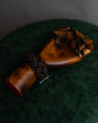 "Vintage intrecciato double buckle leather bracelet"