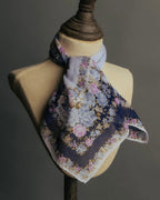 “YVES SAINT LAURENT” 80’s-90’s Floral border scarf