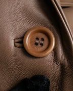 "LOEWE" Camel brown leather tailored jacket